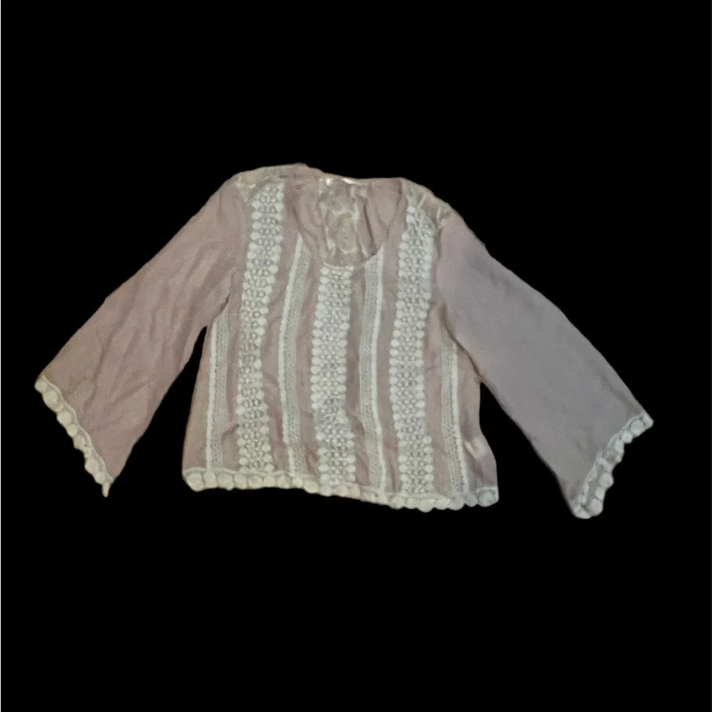 Solitaire Linen Blouse Tunic Beige Tan Large - Picture 1 of 11